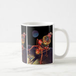 Vintage Science Fiction Astronaut with Alien Robot Coffee Mug
