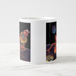 Vintage Science Fiction Astronaut with Alien Robot Large Coffee Mug