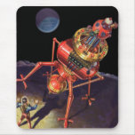 Vintage Science Fiction Astronaut with Alien Robot Mouse Pad