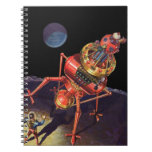 Vintage Science Fiction Astronaut with Alien Robot Notebook