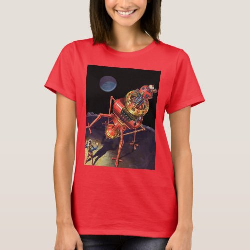Vintage Science Fiction Astronaut with Alien Robot T_Shirt