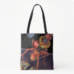 Vintage Science Fiction Astronaut with Alien Robot Tote Bag