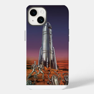 Vintage Science Fiction, Astronauts Beetle Aliens iPhone 14 Case