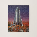Vintage Science Fiction, Astronauts Beetle Aliens Jigsaw Puzzle