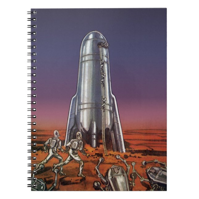 Vintage Science Fiction, Astronauts Beetle Aliens Notebook (Front)