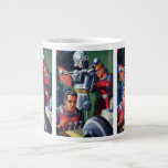 Vintage Science Fiction Astronauts Fixing a Robot Giant Coffee Mug