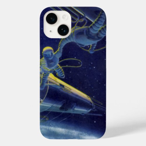 Vintage Science Fiction Astronauts in Outer Space Case_Mate iPhone 14 Case