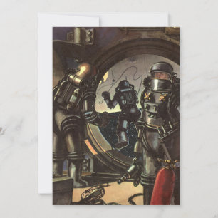 Vintage Science Fiction Astronauts on a Space Walk
