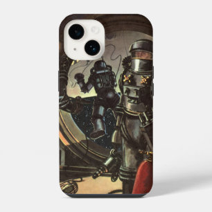 Vintage Science Fiction Astronauts on a Space Walk iPhone 14 Case