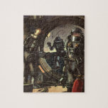 Vintage Science Fiction Astronauts on a Space Walk Jigsaw Puzzle