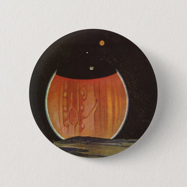 Vintage Science Fiction, Astronauts on Ganymede Button (Front)