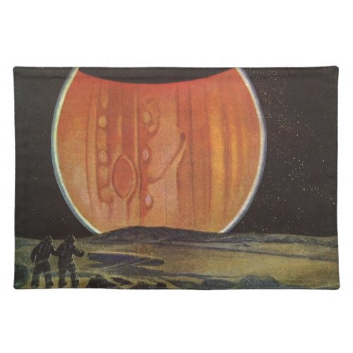 Vintage Science Fiction Astronauts on Ganymede Cloth Placemat