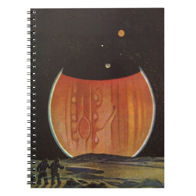 Vintage Science Fiction, Astronauts on Ganymede Notebook (Front)