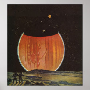 Vintage Science Fiction, Astronauts on Ganymede Poster