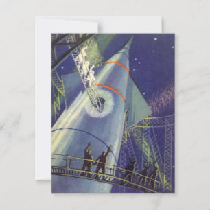 Vintage Science Fiction Astronauts on Rocket Ship