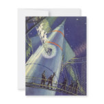 Vintage Science Fiction Astronauts on Rocket Ship