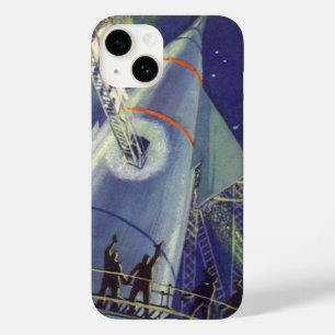 Vintage Science Fiction Astronauts on Rocket Ship Case-Mate iPhone 14 Case