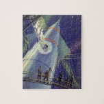 Vintage Science Fiction Astronauts on Rocket Ship Jigsaw Puzzle