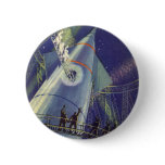 Vintage Science Fiction Astronauts on Rocket Ship Pinback Button