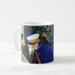 Vintage Science Fiction Astronauts Orbiting Earth Coffee Mug