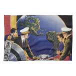 Vintage Science Fiction Astronauts Orbiting Earth Towel