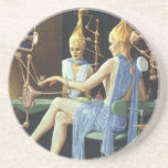 Vintage Science Fiction Beauty Salon Spa Manicures Coaster