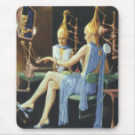 Vintage Science Fiction Beauty Salon Spa Manicures Mouse Pad