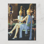 Vintage Science Fiction Beauty Salon Spa Manicures Postcard