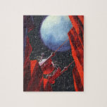 Vintage Science Fiction, Canyon Space Moon Rover Jigsaw Puzzle