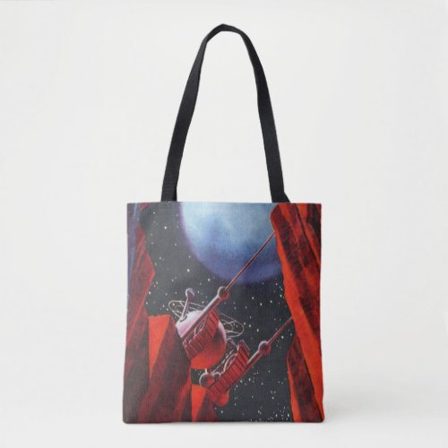 Vintage Science Fiction Canyon Space Moon Rover Tote Bag