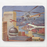 Vintage Science Fiction City, Victorian Steam Punk Mouse Pad