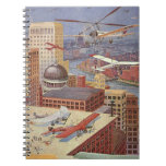 Vintage Science Fiction City, Victorian Steam Punk Notebook