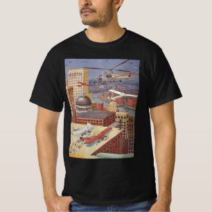 Vintage Science Fiction City, Victorian Steam Punk T-Shirt
