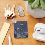 Vintage Science Fiction, Crescent Moon Snow Planet Keychain