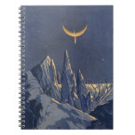 Vintage Science Fiction, Crescent Moon Snow Planet Notebook