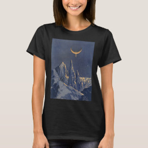 Vintage Science Fiction, Crescent Moon Snow Planet T-Shirt