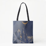 Vintage Science Fiction, Crescent Moon Snow Planet Tote Bag