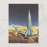 Vintage Science Fiction Desert Planet with Rockets Postcard<br><div class="desc">Vintage illustration futuristic outer space and planets science fiction rocket image. A travel and transportation retro sci fi rocketship on a foreign planet or moon with astronauts exploring the terrain on this uncharted alien world. A classic 50s retro comic book sci fi design of the future.</div>
