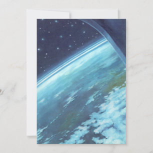 Vintage Science Fiction, Earth at Night with Stars