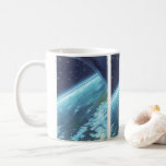 Vintage Science Fiction, Earth at Night with Stars Coffee Mug