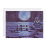 Vintage Science Fiction Earth Rover Aliens on Moon