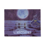 Vintage Science Fiction Earth Rover Aliens on Moon Doormat