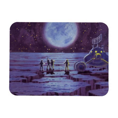 Vintage Science Fiction Earth Rover Aliens on Moon Magnet