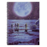 Vintage Science Fiction Earth Rover Aliens on Moon Notebook
