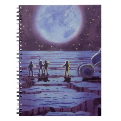 Vintage Science Fiction Earth Rover Aliens on Moon Notebook