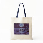 Vintage Science Fiction Earth Rover Aliens on Moon Tote Bag