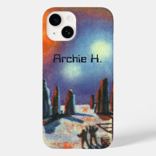 Vintage Science Fiction Foreign Planet with Aliens Case_Mate iPhone 14 Case