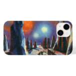Vintage Science Fiction Foreign Planet with Aliens Case-Mate iPhone 14 Case