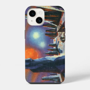 Vintage Science Fiction Foreign Planet with Aliens iPhone 14 Case