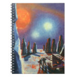 Vintage Science Fiction Foreign Planet with Aliens Notebook